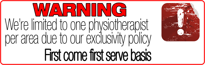 We're limited to one physical therapist per area due to our exclusivity policy. First come first serve basis
